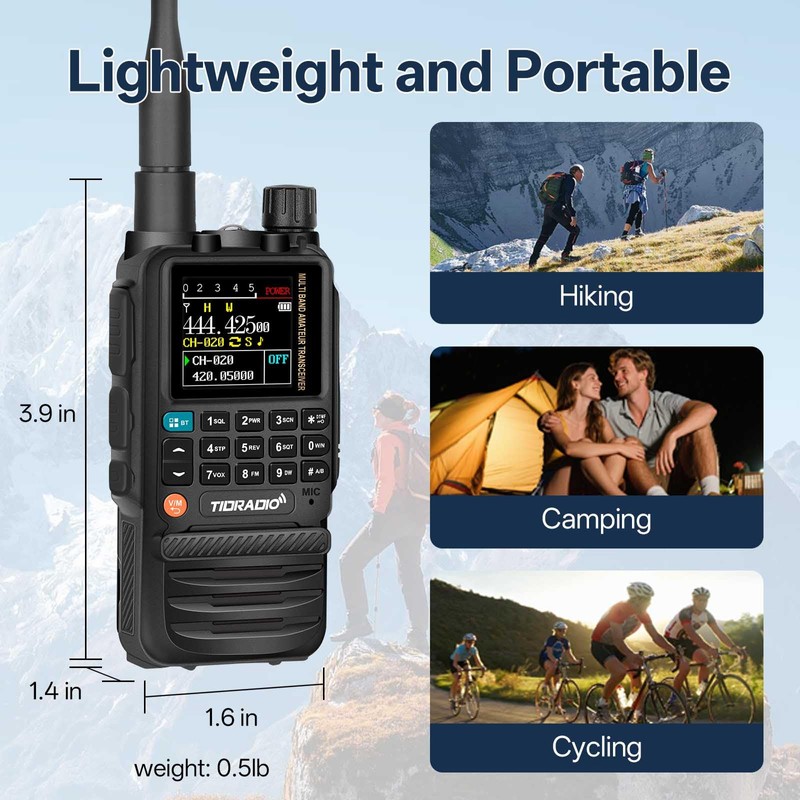 TIDRADIO TD-H3 GMRS Radio Handheld, USB-C Charging & Programming, Multi-Band