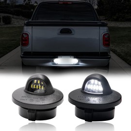 HTZCMOTO 2PCS LED License Plate Tag Lights Replacement for F150 1980-2014 / F250 F350 1980-1997, White License Plate Lights
