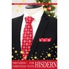 HISDERN Mens Tie Christmas Snowflake Red Ties and Pocket Square
