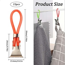 UEAVOID Pack of 15 Towel Clips Towel Hooks Replacement Eyelets Hooks Kitchen Tea Towels Towel Hooks Towel Clips Towel Holder Clips Bathroom Kitchen (5 Colors)