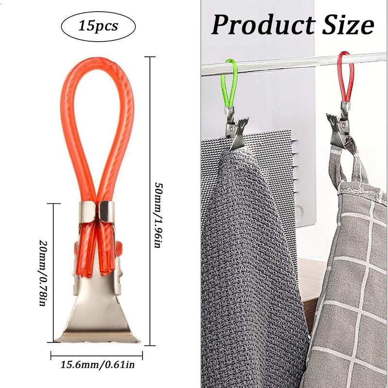 UEAVOID Pack of 15 Towel Clips Towel Hooks Replacement Eyelets