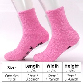 Women's Fluffy Socks, Warm Cuddly Socks with Saying "Bitte Nicht Stören Mama Ruht Ihre Augen Aus, Funny Non-Slip Socks, Gift for Grandma, Mum, Birthday, Christmas, One Size, Pink, pink