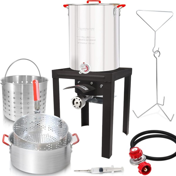 GasOne Turkey Fryer 30 QT Cooker Set and 10 QT