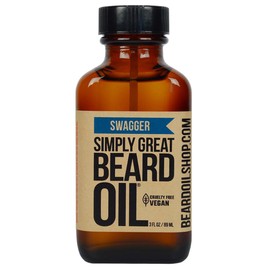 SWAGGER Scented Beard Oil - Beard Conditioner 3 Oz Easy Applicator - Natural - Vegan and Cruelty Free Care for Beards - America's Favorite by Simply Great Beard Oil