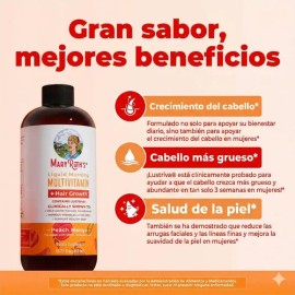MultivitamínicoCrecimiento Cabello 450ml Líquido Mary Ruths Durazno Mango                                                                             