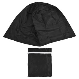 Fire Pit Cover Round Black Waterproof Dustproof Polyester Fiber Firepit Cover for Home Outdoor