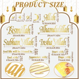 43 Pcs Ramadan Wall Stickers Decor Islamic Muslim Wall Decals Eid Mubarak Ramadan Decorations for Home Moon Star Window Clings 3D Mirror Stickers for Living Room Bedroom Arabic Party Supplies