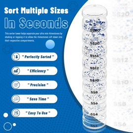 CUPOITA Rhinestone Sorter Tower, Rhinestone Sorter by Size for Crafts, Stackable Rhinestone Sorter Shaker Tower by Size, A Sorting System for Separating Rhinestones by Size from SS3 to SS30