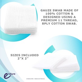 Case of 10000-2" x 2" Non-Sterile Gauze Swab Standard, Folded Edge (100)