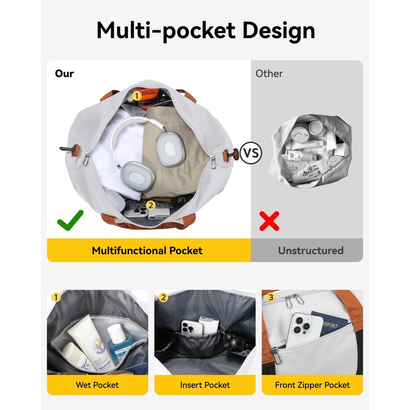 YOETEY Carry-on Suitcase, Backpacks, gray