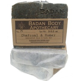 Badan Body Activated Charcoal Manuka Honey Soap Bar, Shea Butter - Handmade, Unscented