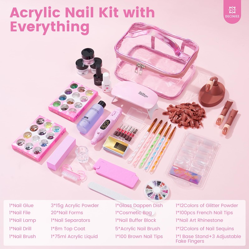 Acrylic Nail Kit for Beginners with Everything in Gift Makeup