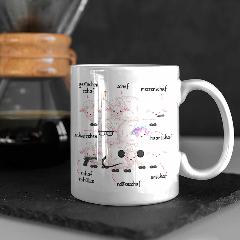 Trendation - Lustige Schaf Tasse Geschenk Wortspiele Witziger Humor Schafhirte