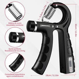 Entrenador de Fuerza de Agarre, Ejercitador de Agarre Mano con Resistencia Ajustable para Fortalecimiento Muscular, Fortalecedor de Antebrazo, Ejercit