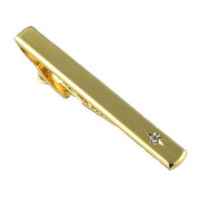 Headstone Coffin Gold-tone Cufflinks Crystal Tie Clip Gift Set