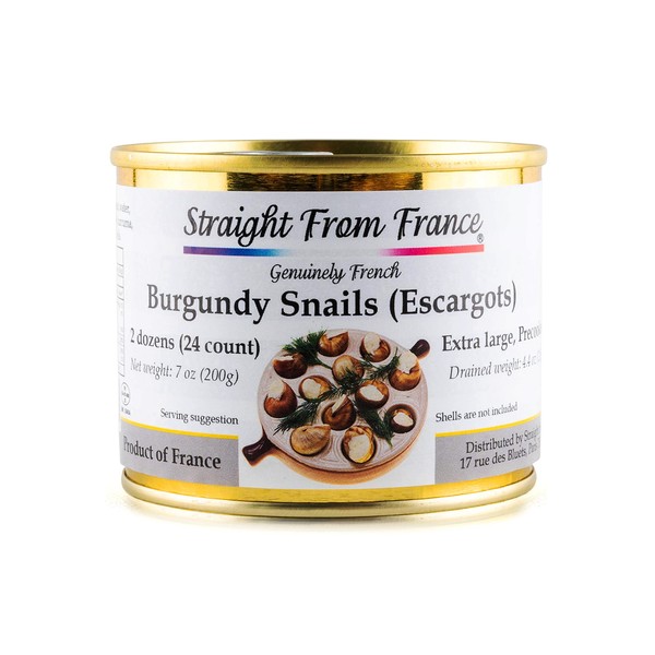 Straight from France French Helix Pomatia Wild Burgundy Canned Escargots Snails (2 Dozens)