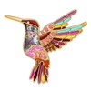 NEWEI Antique Hummingbird Brooch Pins Rhinestone Bird Jewellery for Women