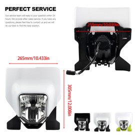 ABCERRSI LED Motorcycle Headlight,Dirt Bike DRL Headlamp For Husqvarna 2024 FE FC 250 350 450 501 TE 250i 300i FE250 FE350 TE250i TX125 Enduro 701- All Black