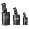 TONYNOL 3 Pcs Universal Joint Swivel Socket Adapter Set 1/4",3/8"&