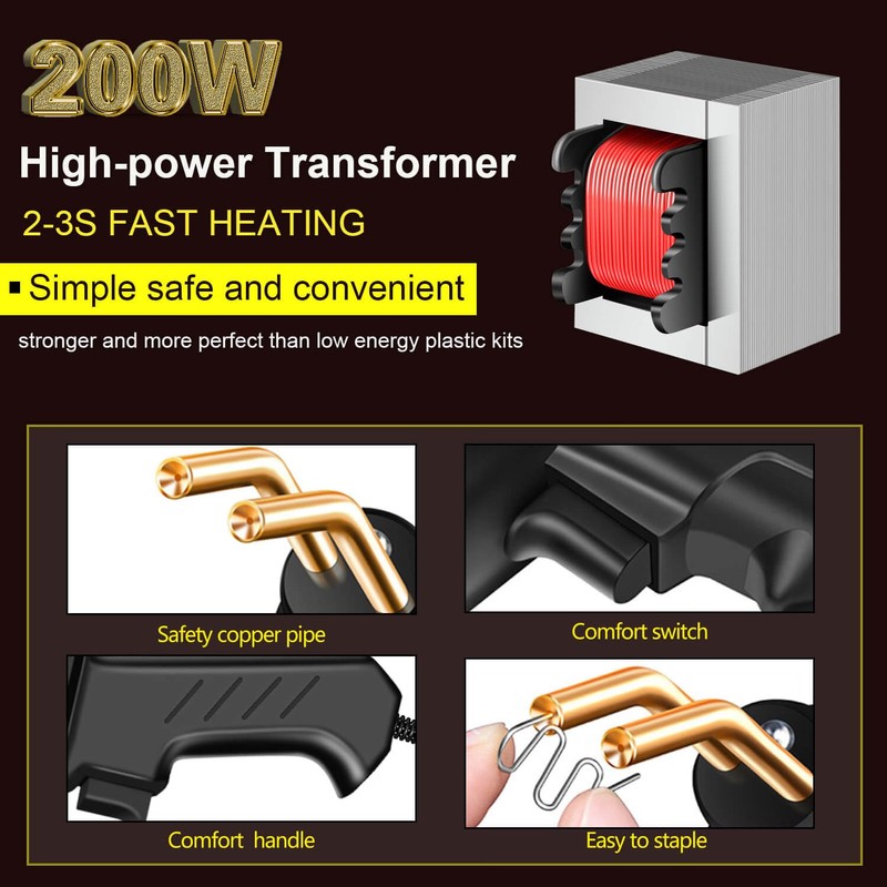 200W Plastic Welder Hot Stapler, 2000PCS Staples - Bumper Repair