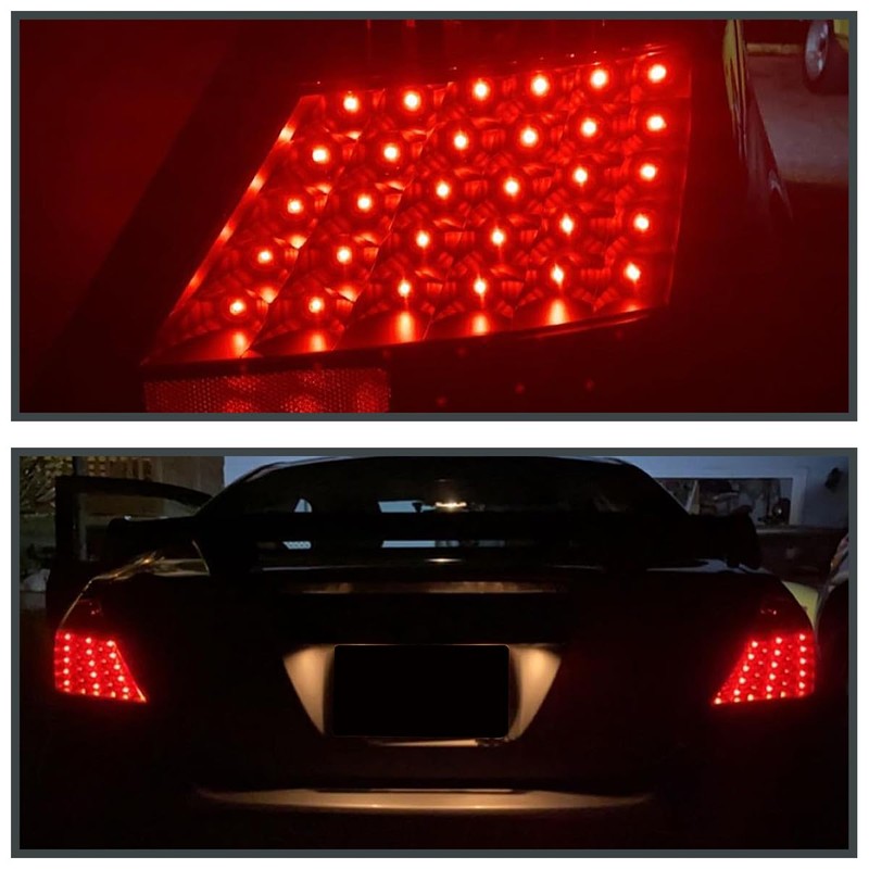 Spec-D Tuning Black Housing Clear Lens LED Tail Lights Compatible