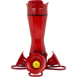 Perky-Pet 403CP Pinch Waist Plastic Hummingbird Feeder, 8-Ounce , Red