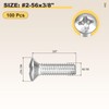 METALLIXITY Phillips Cross Recessed Countersunk Head Screws Bolts (#2-56x3/8) 100Pcs,