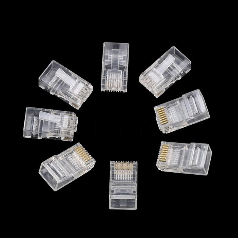 20X RJ45 Pass Through CAT6 Connector Modular Plug CAT5e CAT5