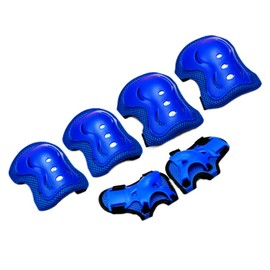 mitas Kids' Protector, 6-Piece Set, Blue Protector, For Children, Velcro, Elbows, Hands, Knees, Arms, Injury Prevention, Safe, Bicycle, Children's Guard, Lightweight, Knee Pads, Elbow Pads, Elbow Guards, Elbow Guards, Boys, Girls, Protective Gear, Stylis