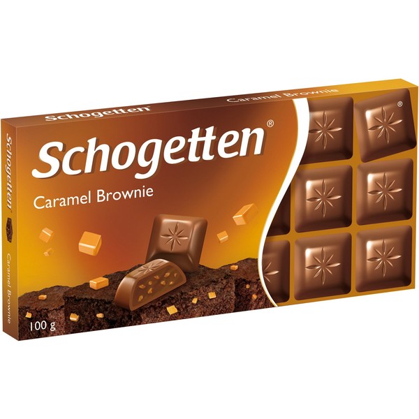 Schogetten Caramel Brownie Chocolate 100 g / 3.5 Oz Bar (Pack of 3)