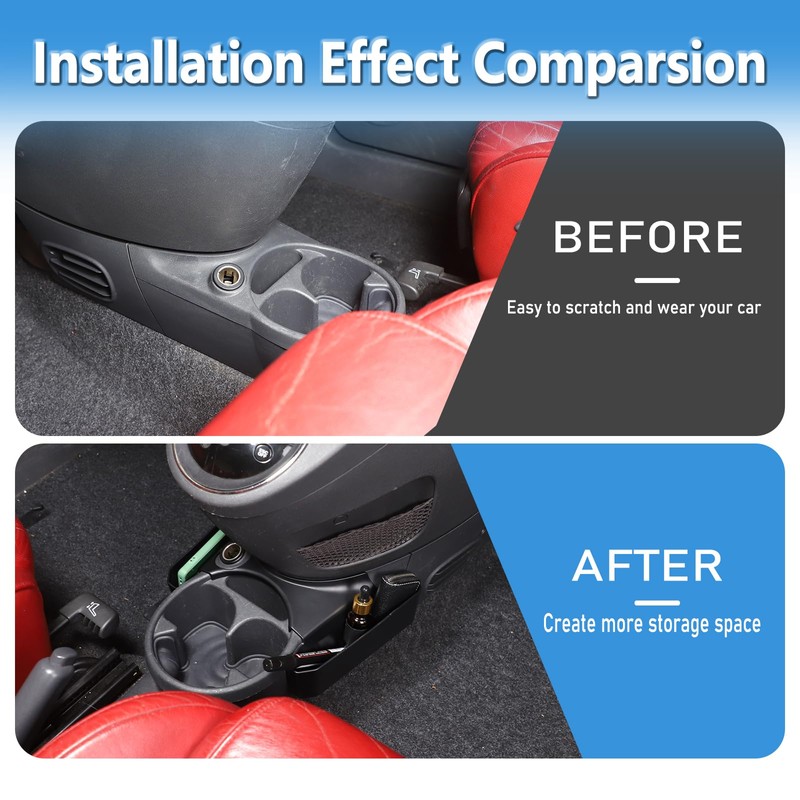 Gear Shift Organizer Tray Compatible with Fiat 500 2007-2024,Cup Holder