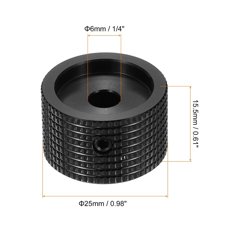 MECCANIXITY 2 Pcs Aluminium Potentiometer Knobs, 1/4" (6mm) Universal Volume