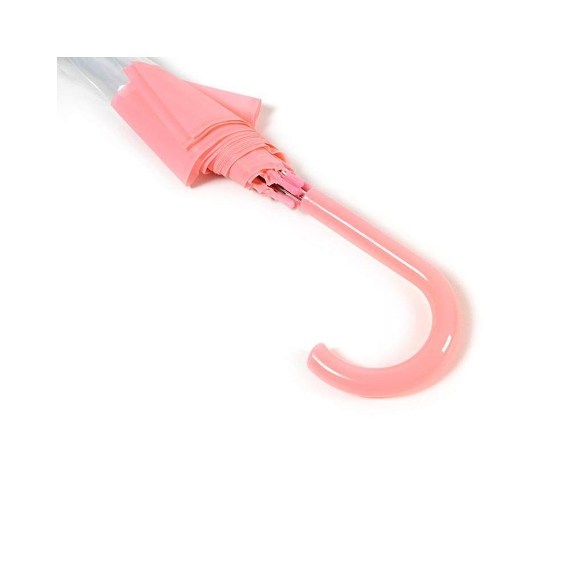 Clear Dome Umbrellas by Jollybrolly PVC Transparent Canopy Coloured Pink
