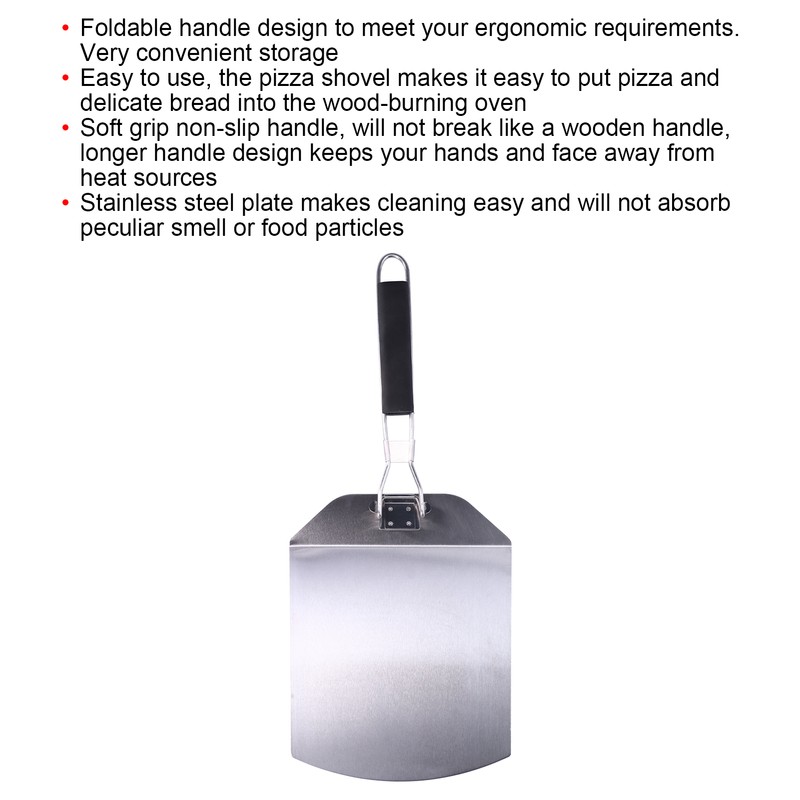 Pizza Paddle Stainless Steel AntiSlip Folding Handle Pizza Shovel Suitable