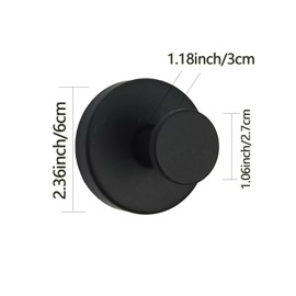 YINBEILIXU Suction Cup Hooks for Bathroom, Shower Towel Holders, No Damage Wall Mounting,Suction Cup Hooks for Shower, Stainless Steel Hook for Glass Door, Wall, Mirror, 2Packs (Black)