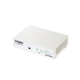 Elecom EHC-G05MN2-HJW Gigabit Switching Hub, 5 Ports, Metal Housing, Magnet Included, Built-in Power Supply, White