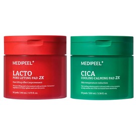 Medipil [1+1] Mediheal Lacto Pore Lifting Pad + Cica Cooling Soothing Pad / Pore Care + Cooling Soothing, 2 Packs, 50 Pads / [1+1] 메디필 락토 모공 리프팅 패드+ 시카 쿨링 진정 패드 / 모공 케어+쿨링 진정, 2개, 50매입