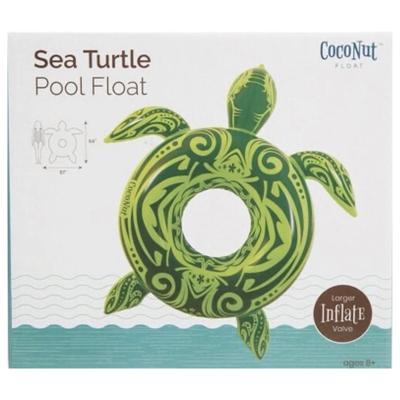 Large Inflatable Pool Float Sea Turtle 64 in. X 57