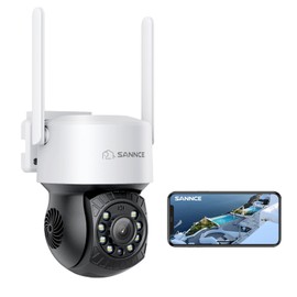 SANNCE Security Camera Wireless 4MP, 350° Pan 90° Tilt 16x Digital Zoom CCTV IP Camera 2.5K, Color Night Vision, Two-Way Talk, Works with Alexa and Google Assistant, Human Detection, Smart Tracking