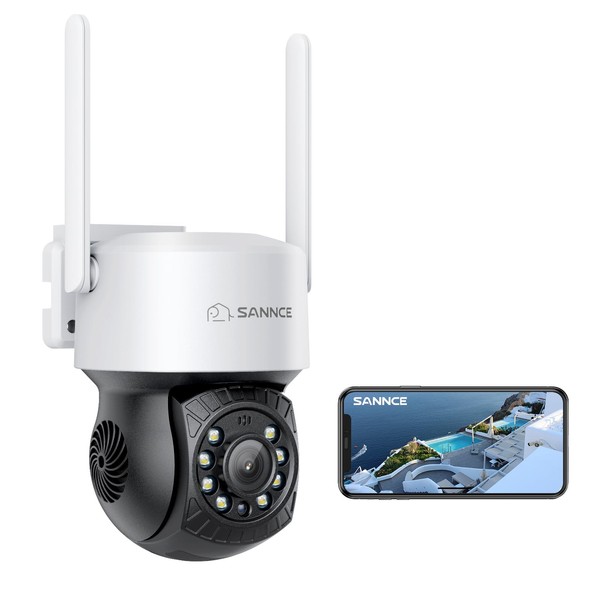 SANNCE Security Camera Wireless 4MP, 350° Pan 90° Tilt 16x