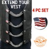 Milwaukee Leather American Flag Medallion Vest Extender - Double Chrome