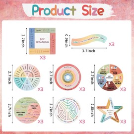 CCINEE 24 Pcs Anxiety Sensory Stickers Calm Strips Tactile Mood Calming Mindfulness Sticker for Phone Desk Rough Surface Anxiety Relief Items for Office Workers School Teachers Counselor