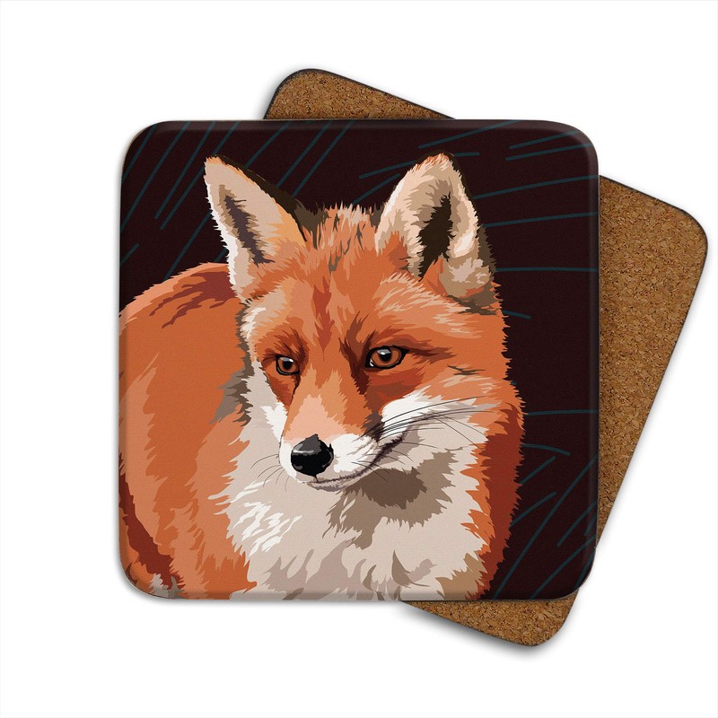 Fox - Set of 4 Coasters - Leslie Gerry Animal