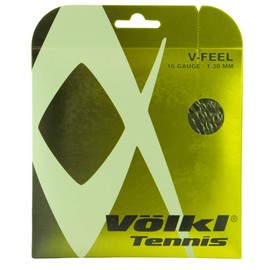 Volkl v-feel – Cuerda para raqueta de tenis, Negro/Plateado