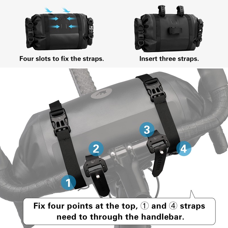 Rhinowalk 2PC Bike Handlebar Bag Set Waterproof Bicycle Front Tube