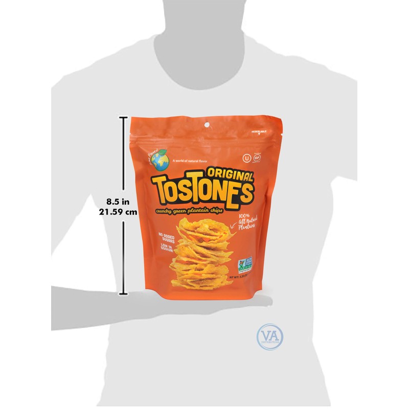 TOSTONES - Green Plantains (Re-Sealable Bag) - 3.53 Oz per