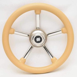 uflex Boat Steering Wheel 42356E | V24C 13 7/8 Inch Tan Stainless