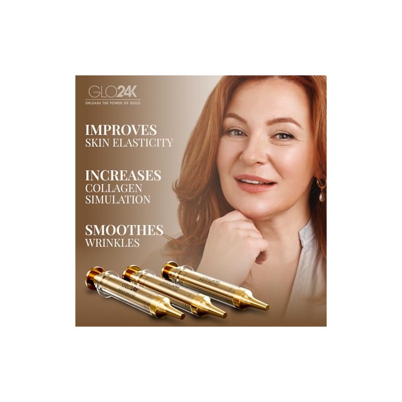 GLO24K Crema de estiramiento facial instantánea con oro de 24k,