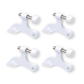 Kare & Kind 4X White Hinge Pin Door Stoppers - with Protective Bumper Tips - Easy to Install - Prevents Wall and Door Damage - Heavy Duty and Adjustable - Home, Office, Patio Doors