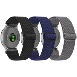 3 PACK Bands for Garmin Venu 3S / Venu 2S / Vivoactive 4S / Vivomove 3S / Forerunner 265s Watch Band, 18mm Quick Release Soft Stretchy Nylon Replacement Wristband Sport Strap for Garmin Forerunner 255S / 265S Bands Women Men